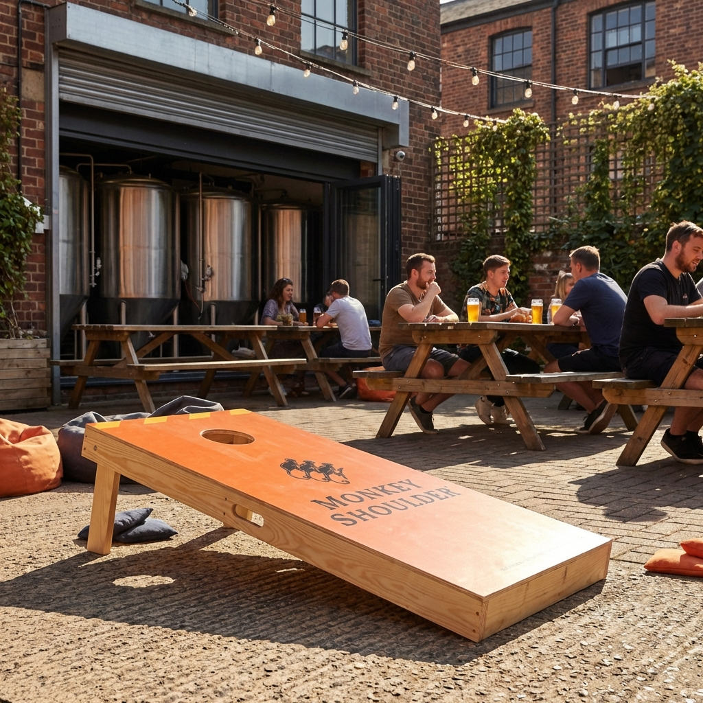 Cornhole Set met Eigen Design - Enkel Board - zij-aanzicht cornhole set