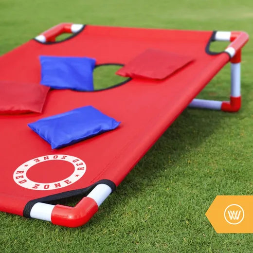 Cornhole Beach Set - 90x60cm - Red Zone - Incl 2x4 Cornhole Zakjes en Draagtas - cornhole zakjes afmetingen