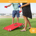 Cornhole Beach Set - 90x60cm - Red Zone - Incl 2x4 Cornhole Zakjes en Draagtas in inclusief koffer - cornhole zakjes