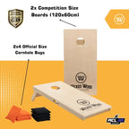 Wicked Wood Games Boards - REC Premium 15mm - 120x60 - Wicked Wood Logo - detailfoto cornhole set