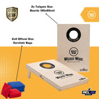 Cornhole Set - 90x60 - Black Red Zone Design - detailfoto cornhole set