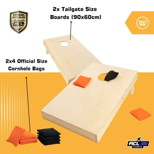 Cornhole Set - 90x60 - Blanco - Wicked Wood Games - specificaties en materiaaldetails