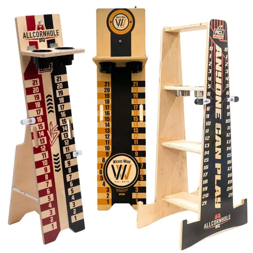 Cornhole Score Tower - Wicked Wood - zij-aanzicht cornhole scorebord