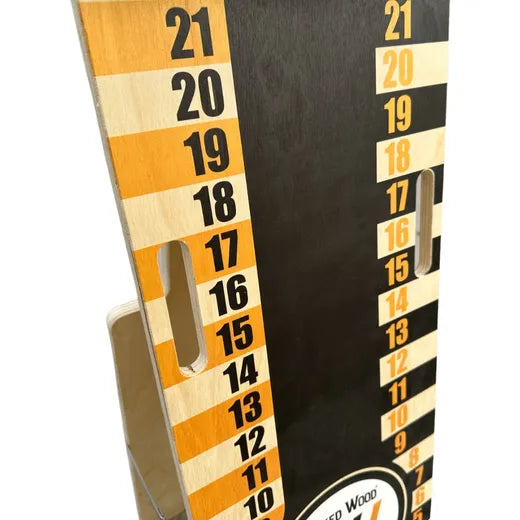 Cornhole Score Tower - Wicked Wood - detailfoto cornhole scorebord