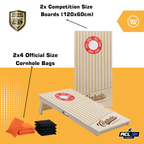 VINTAGE - Cornhole Set - 2 board / 2x4 zakjes - zij-aanzicht cornhole zakjes