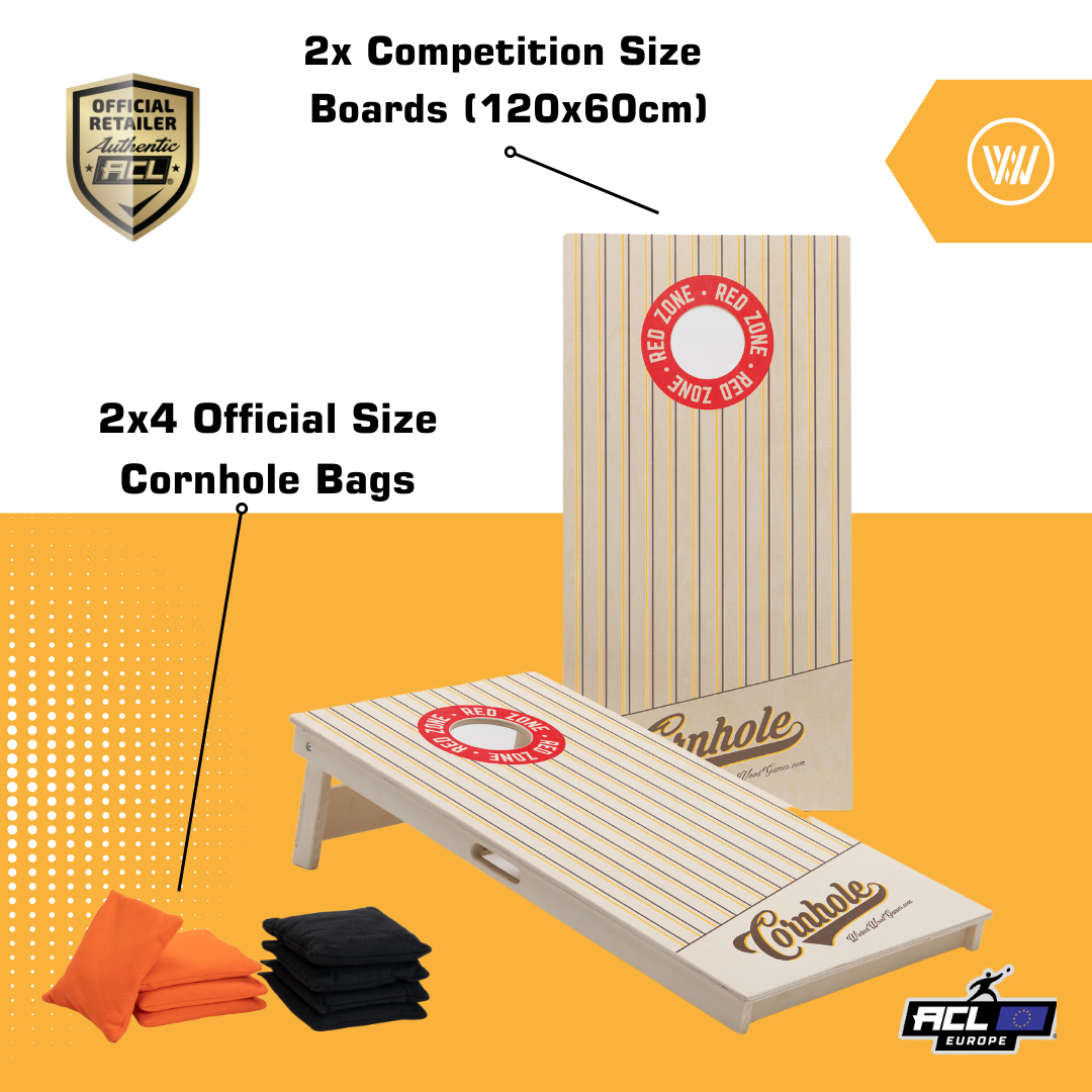 VINTAGE - Cornhole Set - 2 board / 2x4 zakjes - zij-aanzicht cornhole zakjes