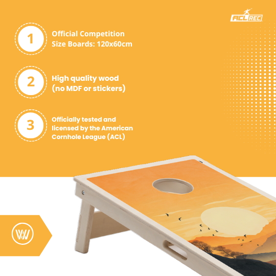 FOOTHILLS - Cornhole Set - 2 board / 2x4 zakjes - zij-aanzicht cornhole zakjes