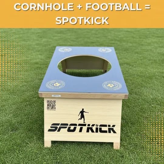 Custom Spotkick - Complete Set Eigen Design - Inclusief 2x boards / Voetbal / Draagtas - cornhole set bovenaanzicht