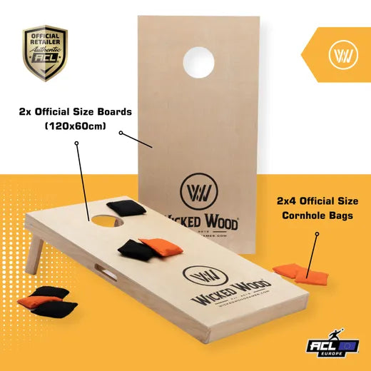 Cornhole Set - 120x60 - Wicked Wood Design - detailfoto cornhole set