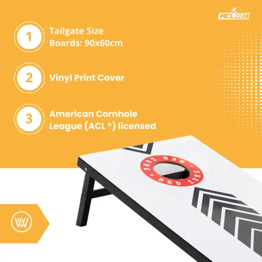 Complete Cornhole Set 90x60 - Red Zone - 2x4 Cornhole Zakjes - Incl Draagtas. - cornhole zakjes in gebruik