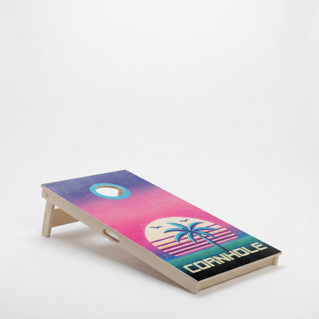 Cornhole Set met Eigen Design - Enkel Board - cornhole set in gebruik
