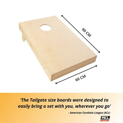 Cornhole Set - 90x60 - Blanco - Wicked Wood Games - zij-aanzicht cornhole set