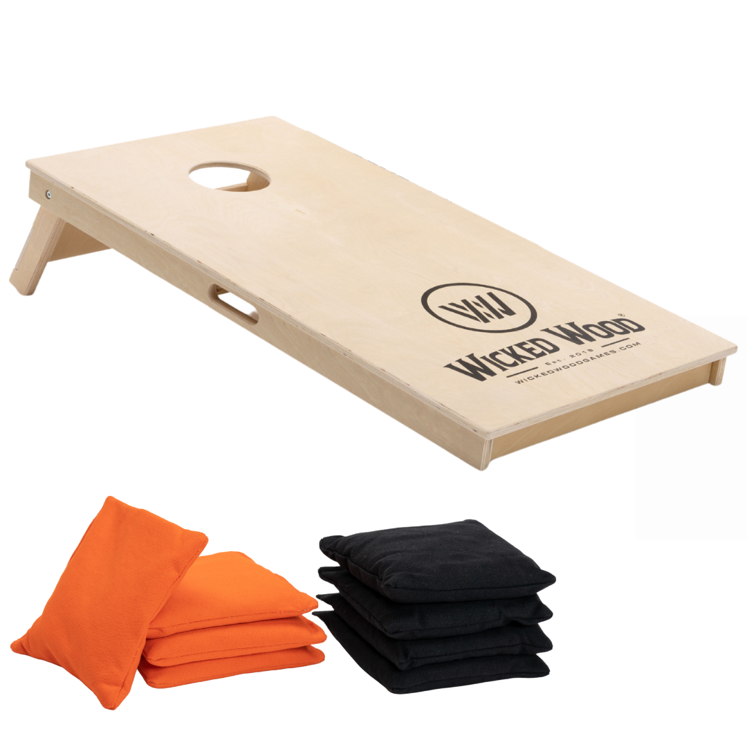 Cornhole Starting Kit - 12mm / 15mm - 120x60 - 1x Board / 2x4 Bags - cornhole zakjes kopen bij Wicked Wood Games