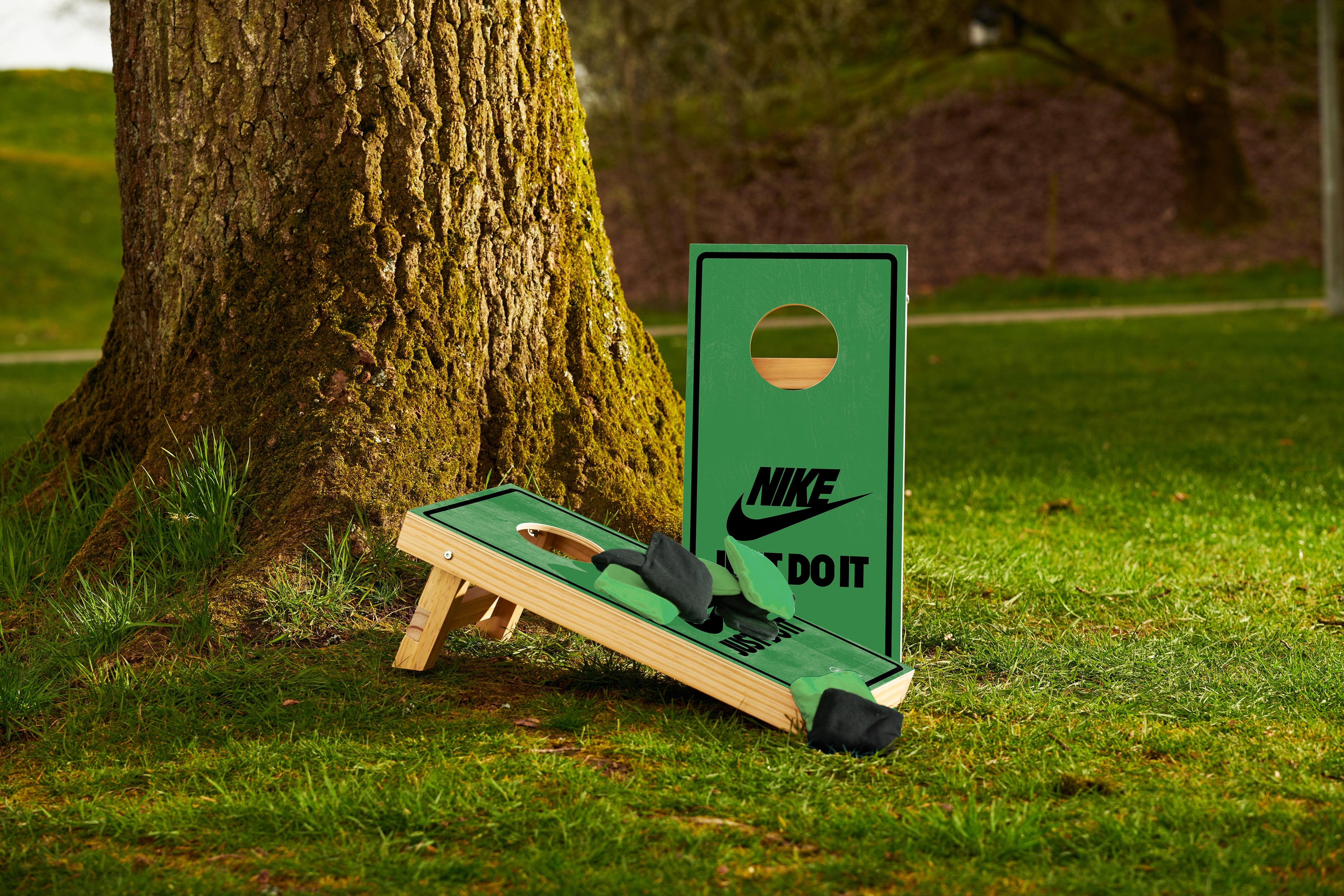 Cornhole Set met Eigen Design - Mini Set - cornhole set kopen bij Wicked Wood Games