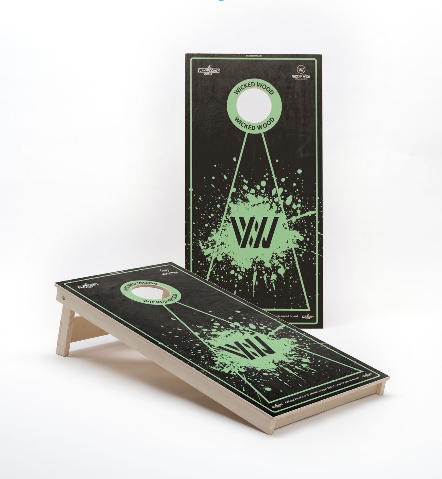 Wicked Wood - For the W - ACL Comp Boards - cornhole set bovenaanzicht
