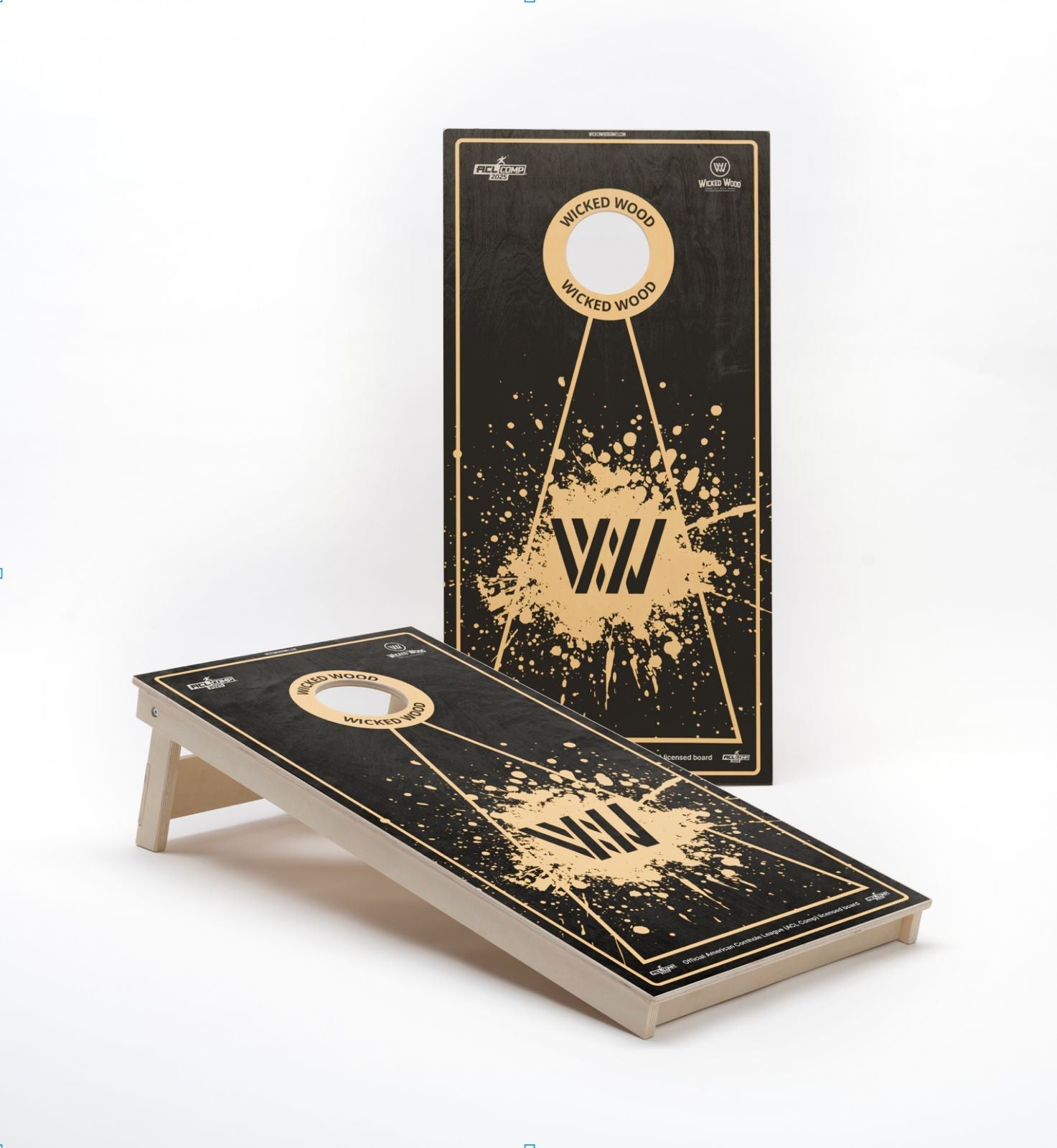 Wicked Wood - For the W - ACL Comp Boards - detailfoto cornhole set