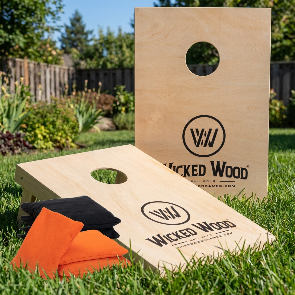 Cornhole Set - 90x60 - Wicked Wood Design - cornhole set bovenaanzicht