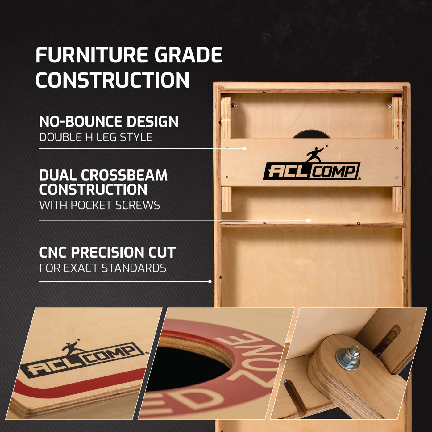 Official American Cornhole League (ACL) Comp Cornhole Set - complete set inhoud
