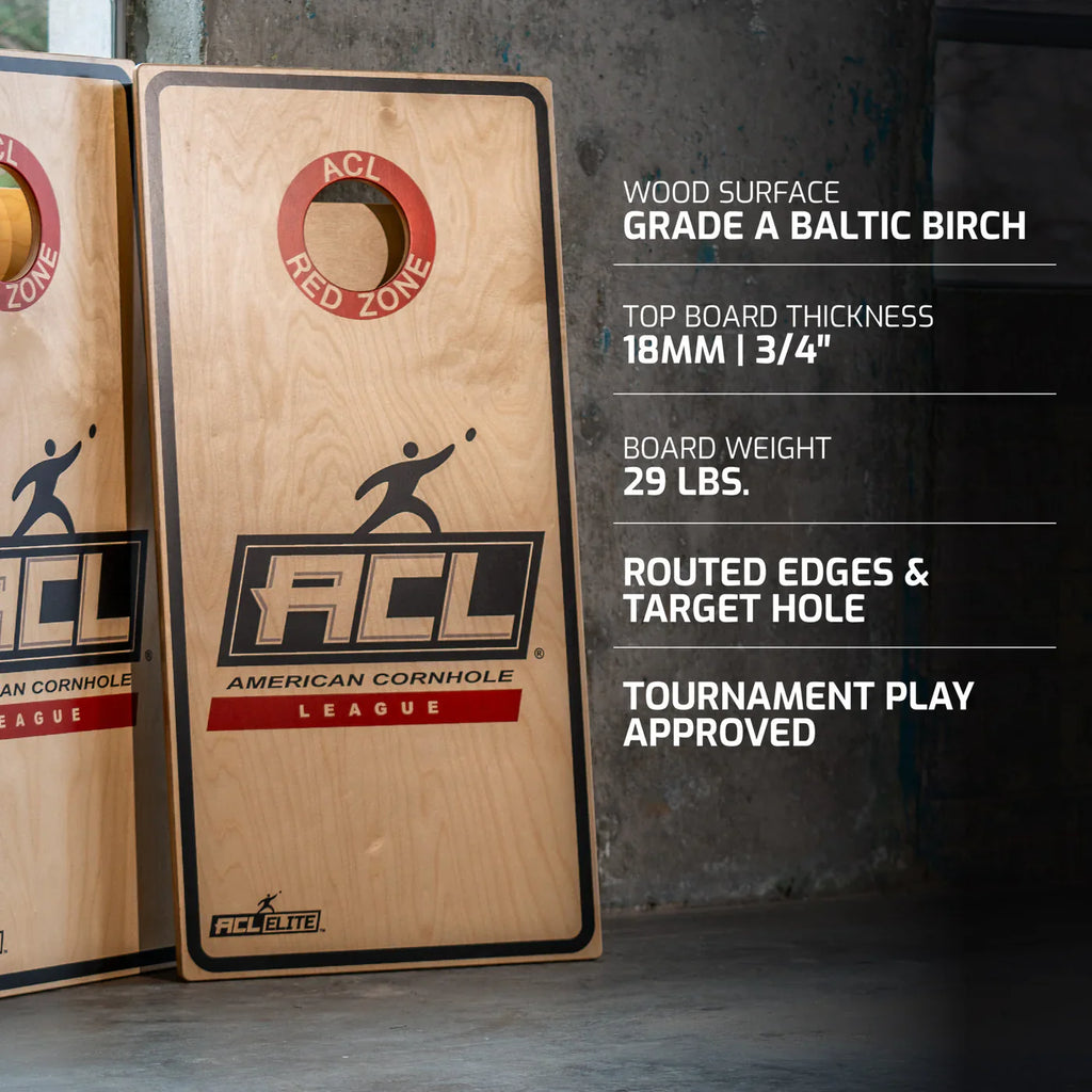 Official American Cornhole League (ACL) ELITE 18MM Cornhole Set - specificaties en materiaaldetails