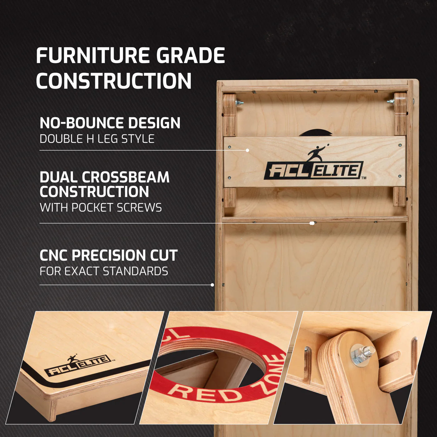 Official American Cornhole League (ACL) ELITE 18MM Cornhole Set - detailfoto cornhole set