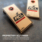 Official American Cornhole League (ACL) ELITE 18MM Cornhole Set - zij-aanzicht cornhole set
