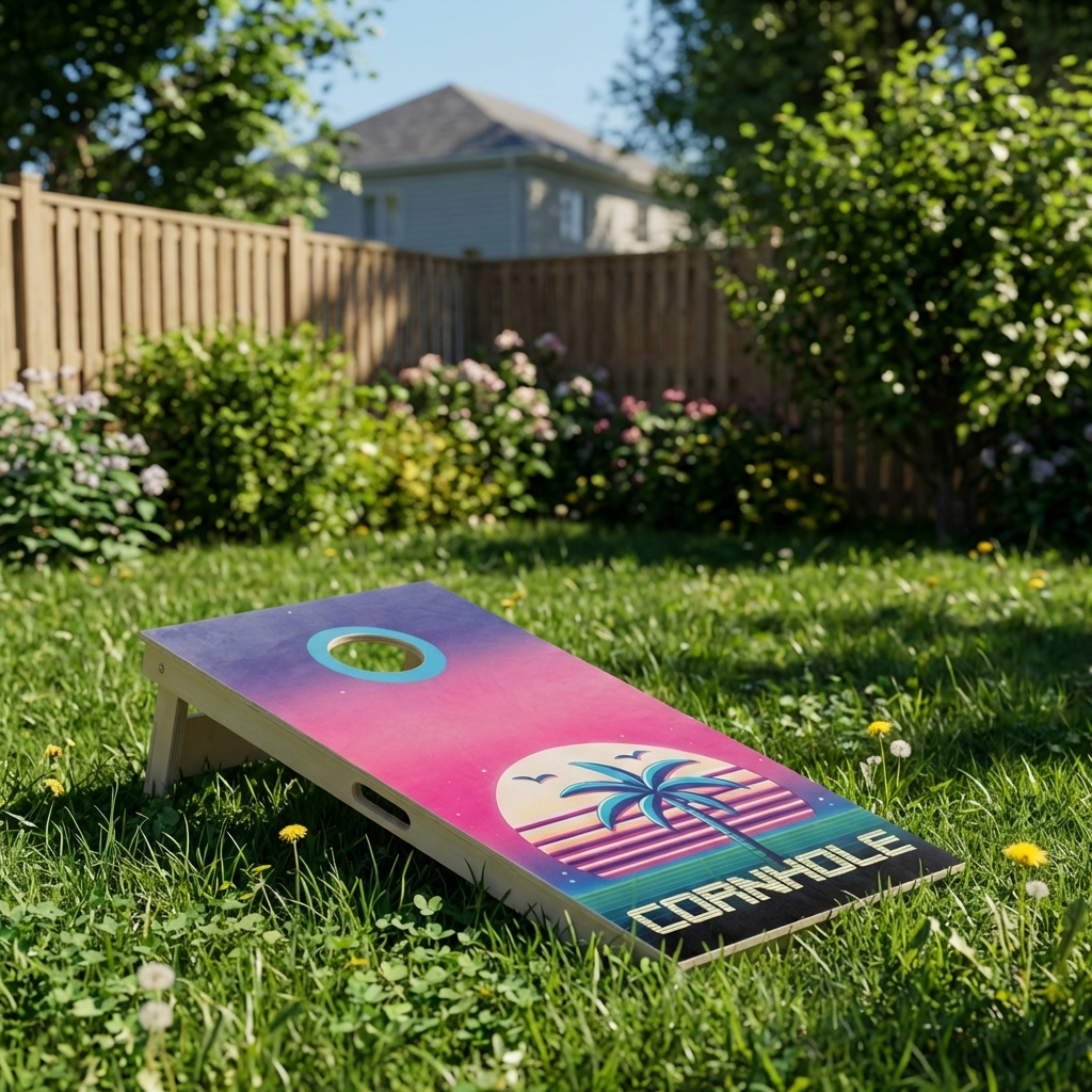 Cornhole Set met Eigen Design - Enkel Board - specificaties en materiaaldetails